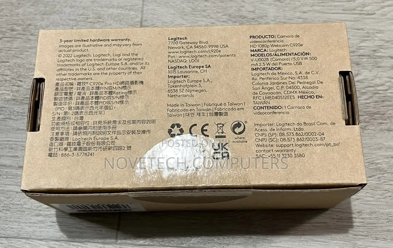 Original Logitech C920e Full Hd 1080p Webcam, New Sealed Box