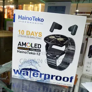 Haino Teko-12 Smartwatch Combo, Smartwatch With Earbuds Amoled 3 Strap