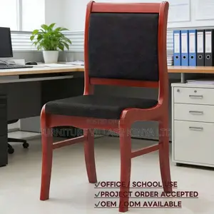 Armless Leather Padded Executive Guest Office Chair