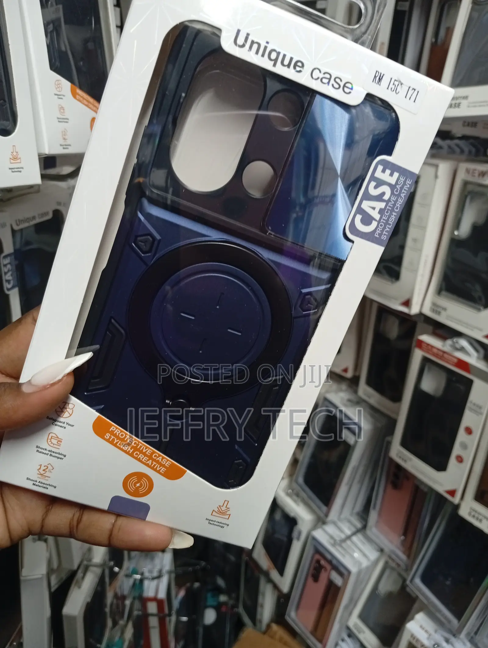 Redmi Note 13 Pro Plus Armor-Style Rugged Case With a Blue Finish.