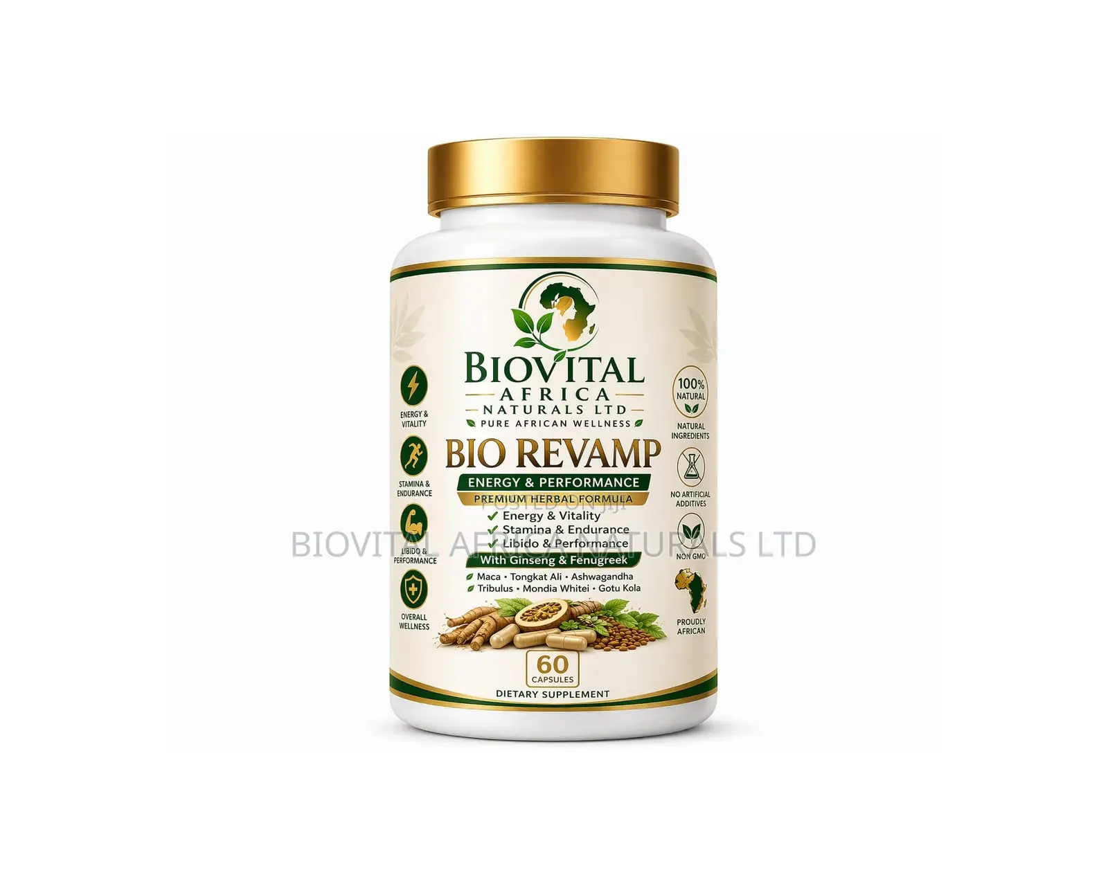Bio Revamp Energy Performance Herbal Formula (60 Capsules)