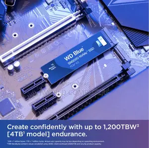 Wd Blue Sn5000 4tb Nvme SSD Gen4 Pcie M.2 2280 Up to 5500mb/S