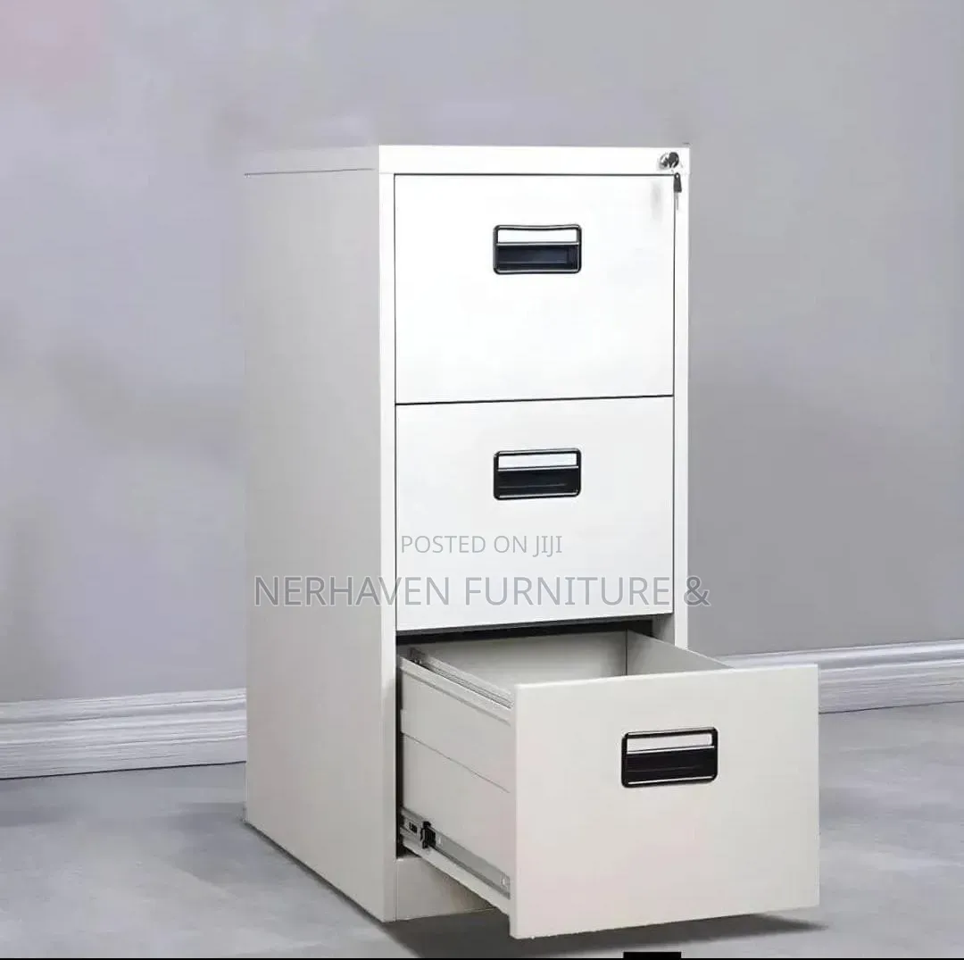 3 Drawer Metallic Cabinet – Secure Office Document Storage Drawer