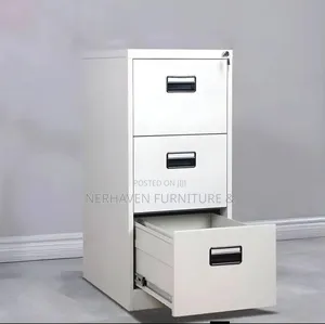 3 Drawer Metallic Cabinet – Secure Office Document Storage Drawer