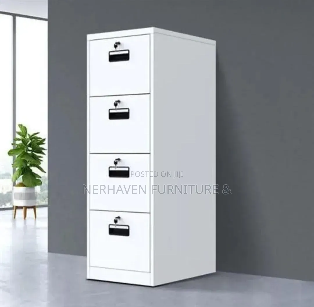4-drawer Metallic Office Filing Cabinet – Heavy Duty Office Organizer