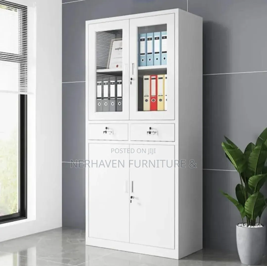 2-door Metallic Storage Cabinet – Durable Office And Home Storage Unit