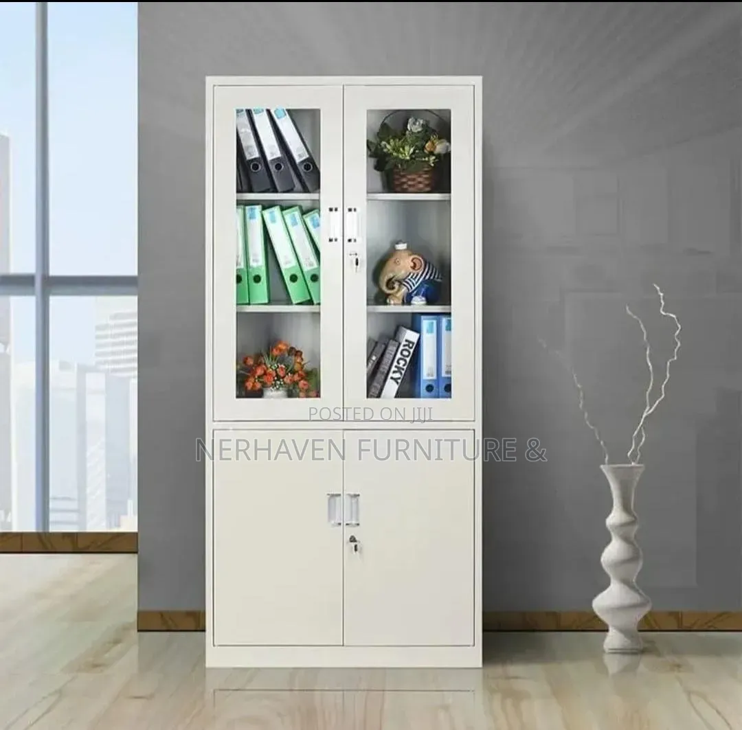 2-door Metallic Storage Cabinet – Strong Steel Organizer For Documents
