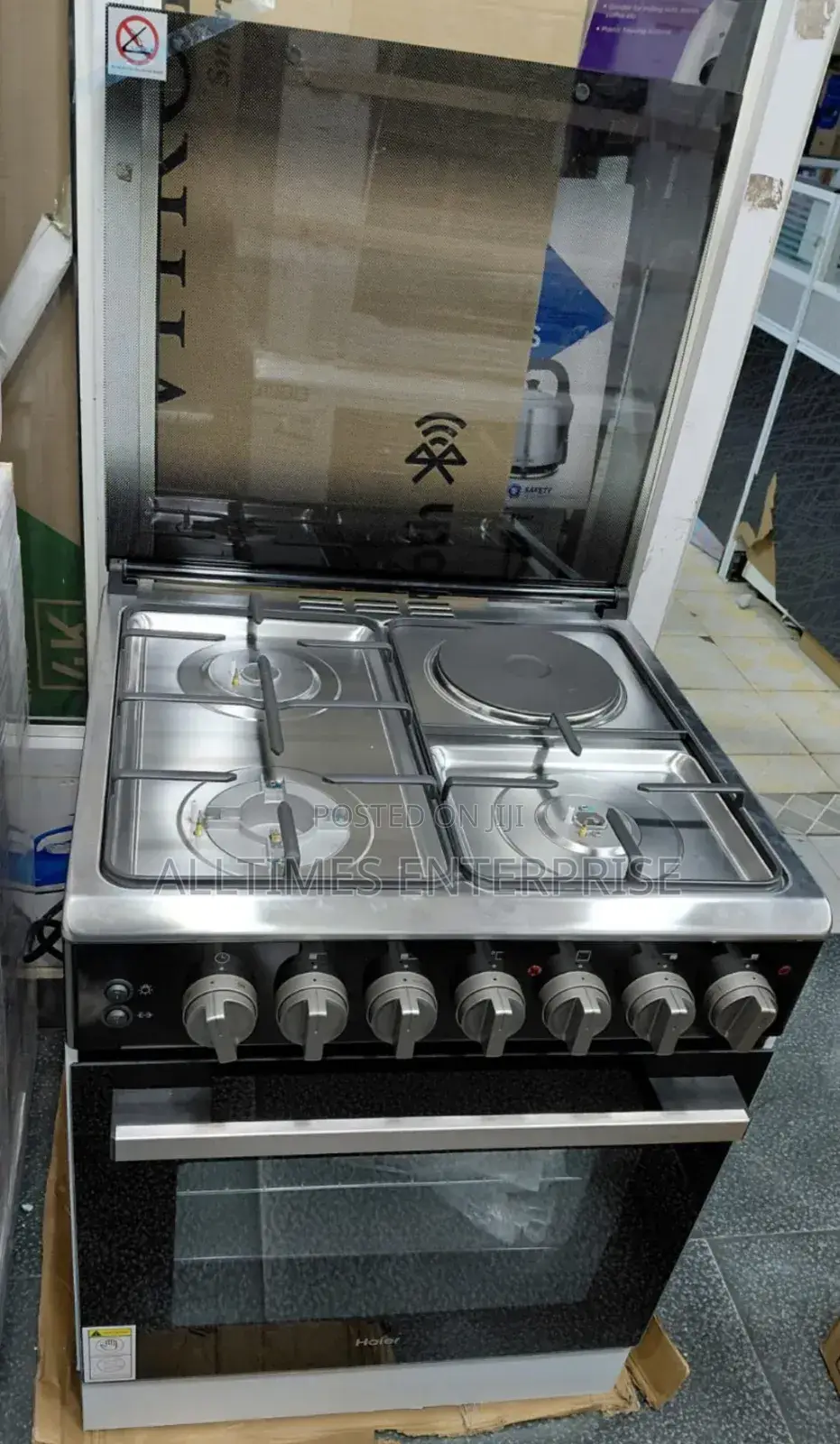 Haier 60cm×60cm 3g+1e Standing Cooker (Hcr2031eed1) With Gas Sensor