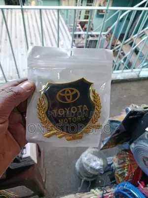 Black Shield With Good Toned Lettering Toyota Motors Badge