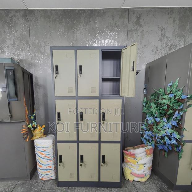 Office Cabinet; Nine Lockers Gray Executive Multi Secured Cabinet - thumbnail 4