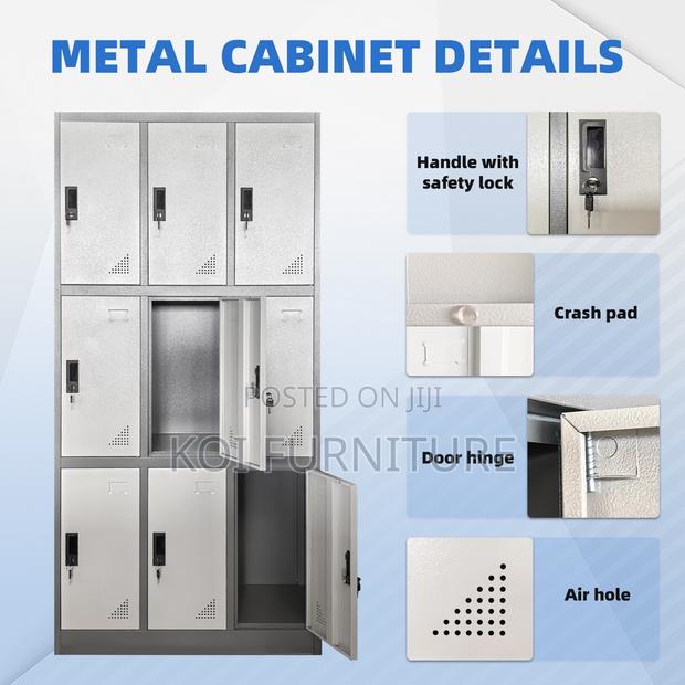 Office Cabinet; Nine Lockers Gray Executive Multi Secured Cabinet - thumbnail 5