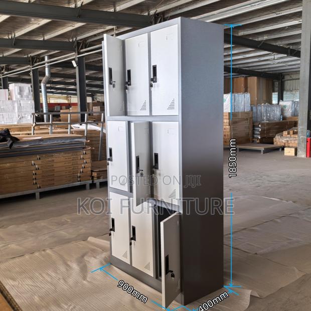 Office Cabinet; Nine Lockers Gray Executive Multi Secured Cabinet - thumbnail 6