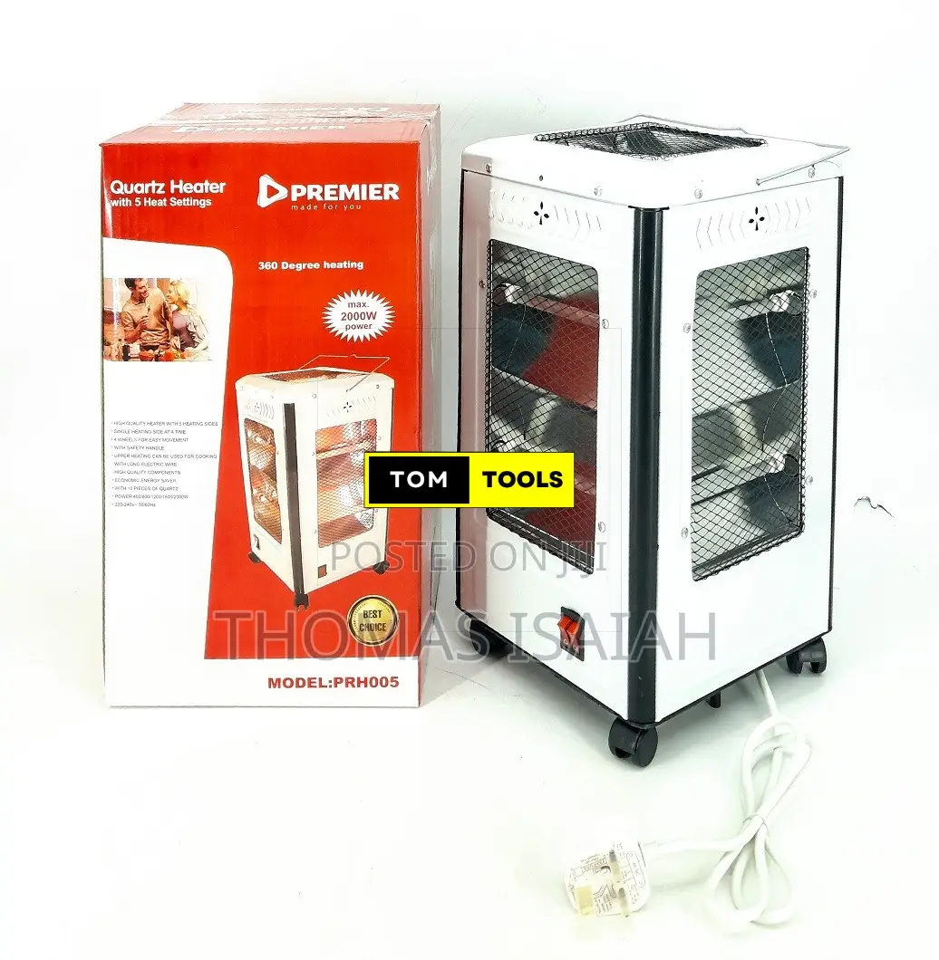 Prh005 360 Degrees 2000w Quartz Room Heater With 5 Heat Settings