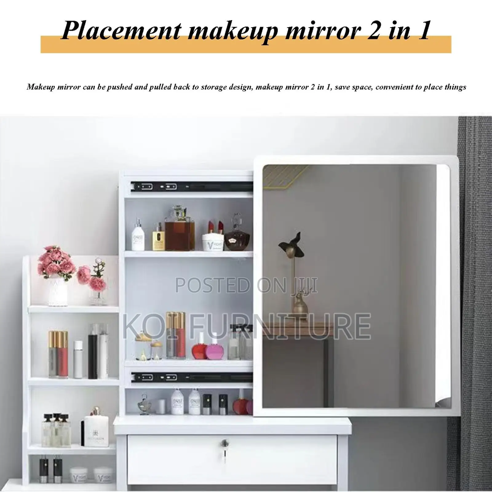 Dressers; White Elegant Vanity Dressing Room Vanity Set