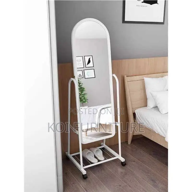 Dressers; Home Dressing Mirror With Rolling Casters