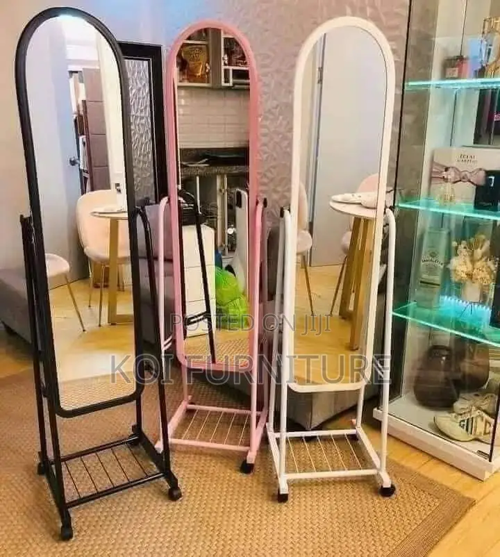Dressers; Home Dressing Mirror With Rolling Casters
