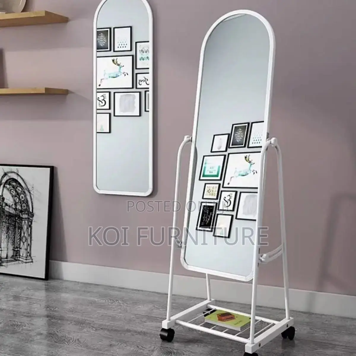 Dressers; Home Dressing Mirror With Rolling Casters