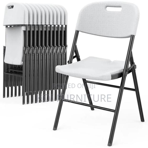 Office Chairs; White Foldable Home Outdoor Events Visitors Office Seat - thumbnail 2