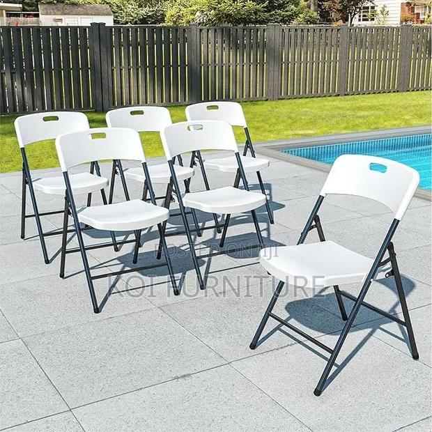 Office Chairs; White Foldable Home Outdoor Events Visitors Office Seat - thumbnail 3
