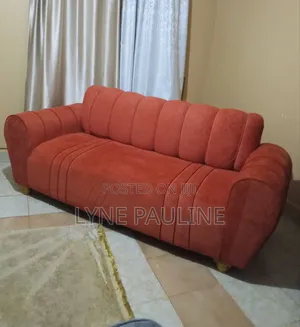 3-Seater Orange Sofa-Clean and Comfy