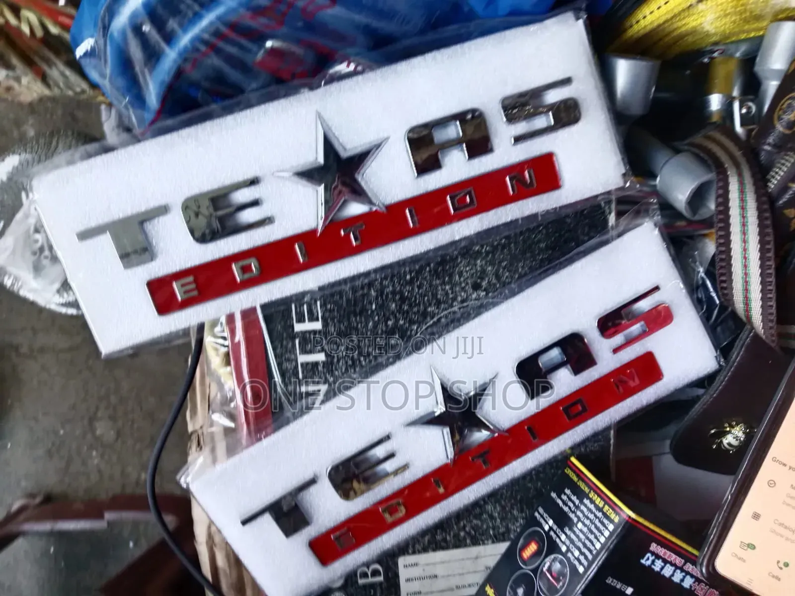 Texas Edition Chrome Colored Finish Self Adhesive Backing Sticker