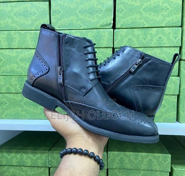 John Foster Pure Leather Black Boots - thumbnail 3