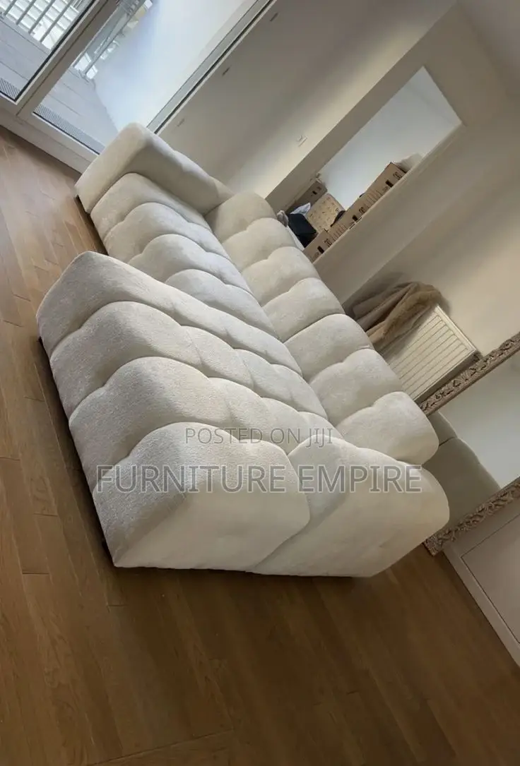 White Bubble Seat Sectional Sofa