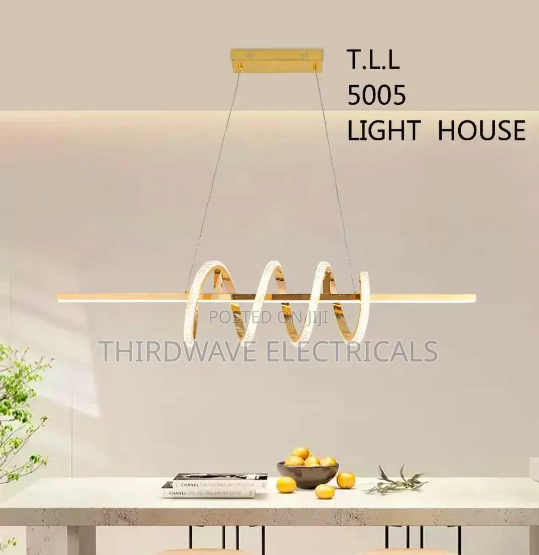 Golden Spiral Bar Chandelier Light