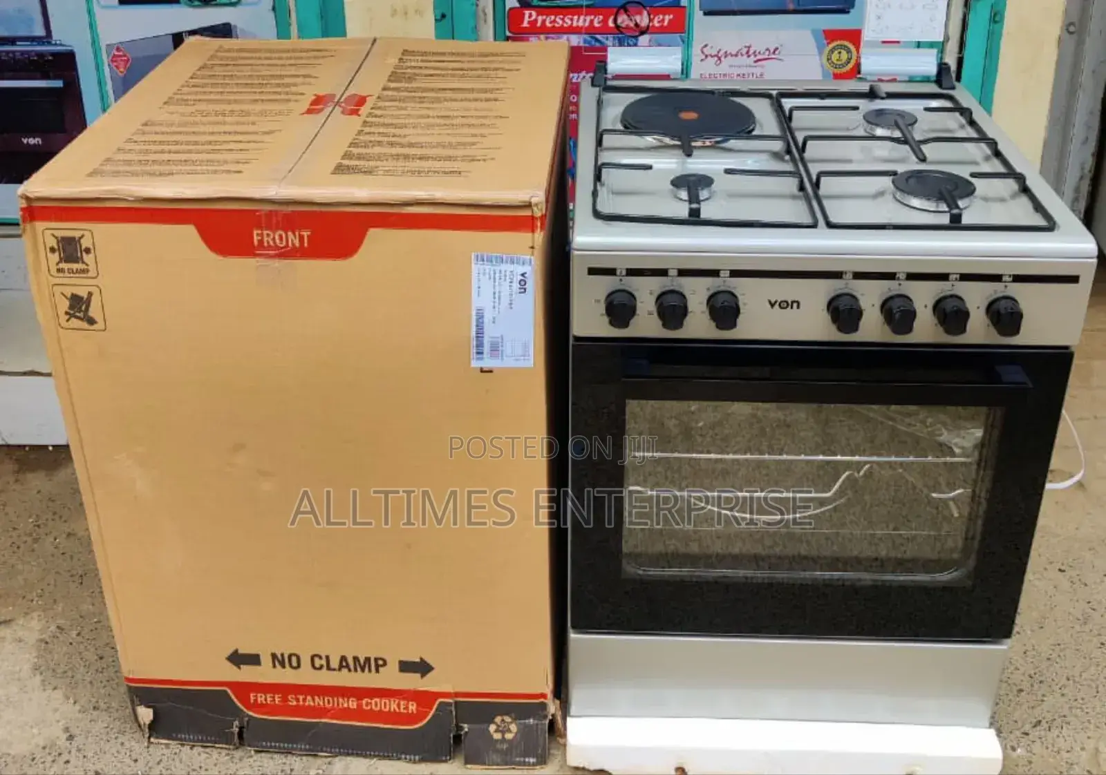 Von Cooker 60x60cm, 3 Gas + 1 Electric Burner Model:Vcf663151fs
