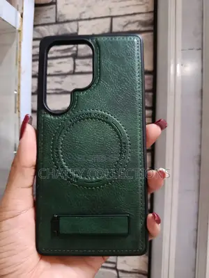 Jungle Green Leather Samsung S25 Ultra Phone Case