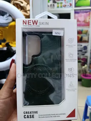 Jungle Green Leather Samsung S25 Ultra Phone Case