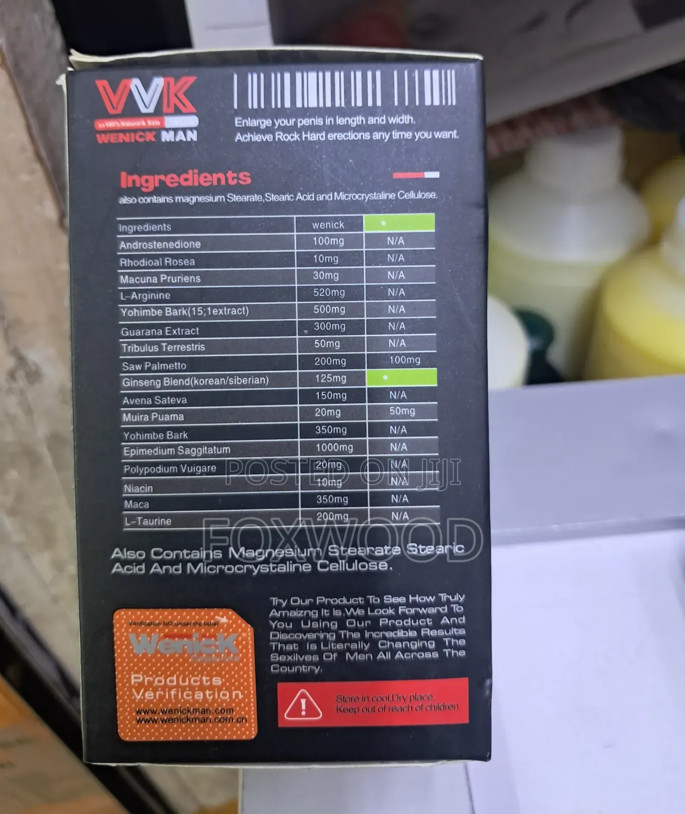 Bottle of Wenick Man Capsules