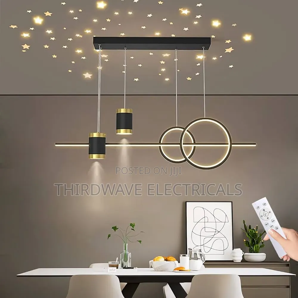 Beautiful Modern Black Circular Led Pendant Light Chandelier Light Kf6