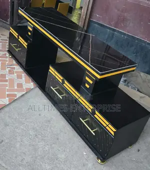 Executive Tv Stand With Marble Coating and Light