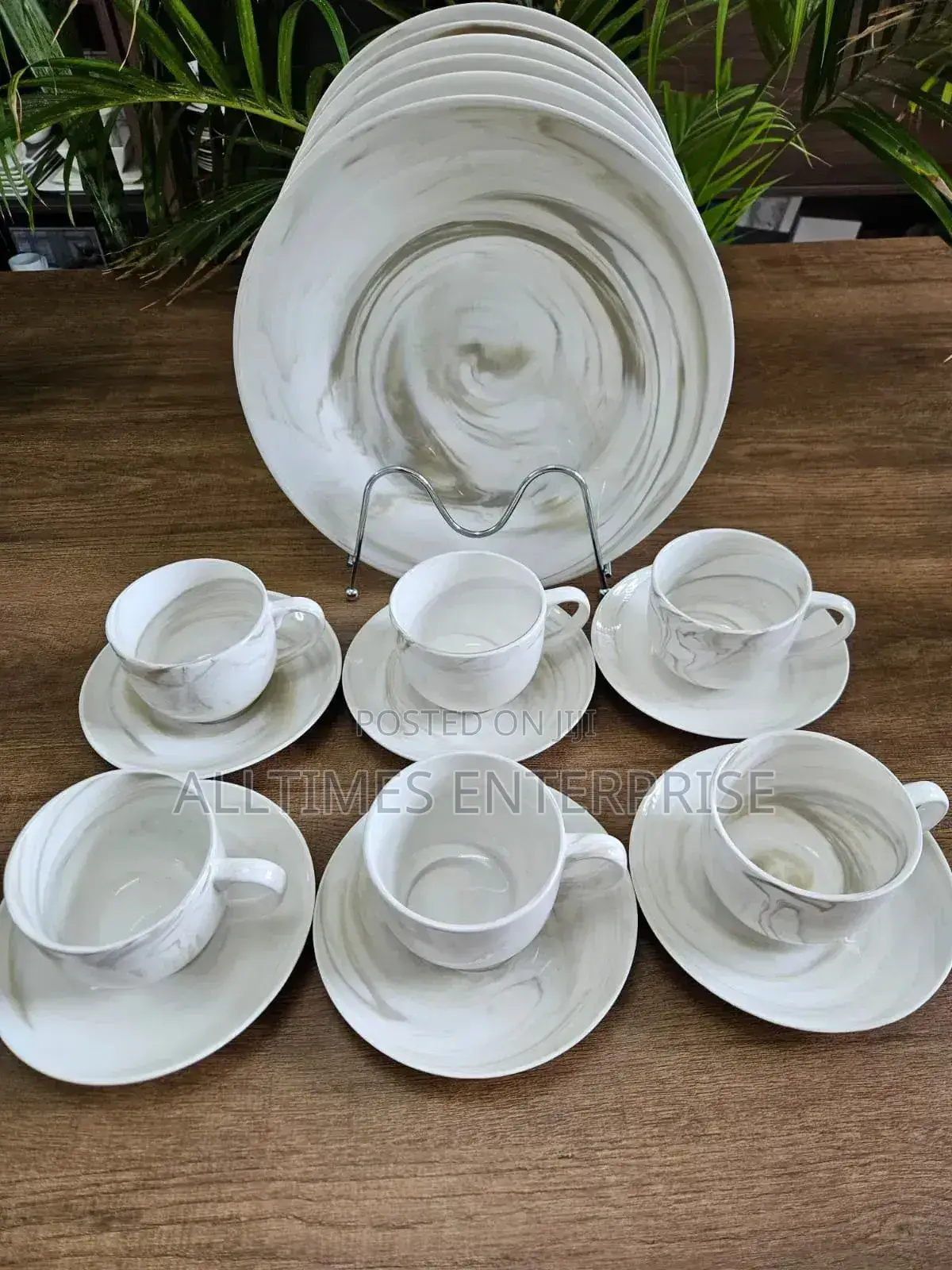 18 Pieces Ceramic Dinner Set Plate With Coffee Cup