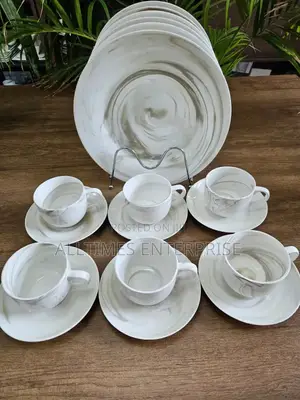 18 Pieces Ceramic Dinner Set Plate With Coffee Cup