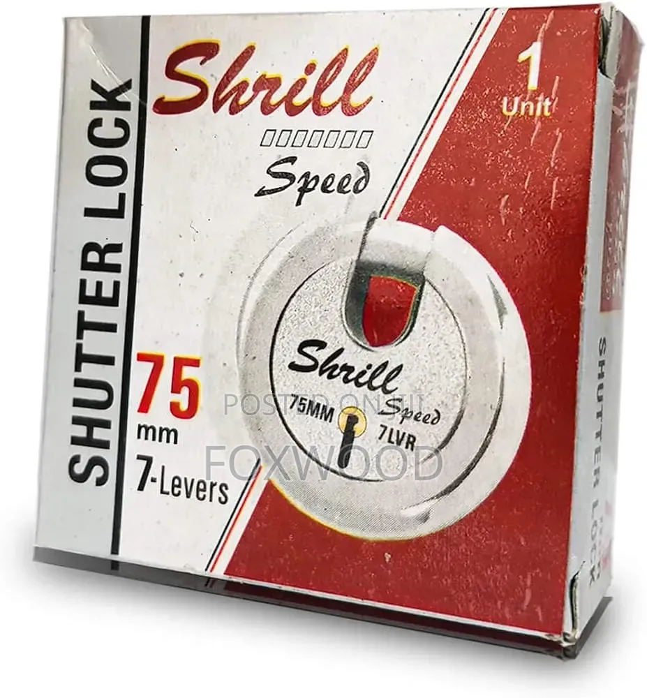 Shrill Speed 75mm 7-lever Shutter Lock. Lock Size: 75mm.