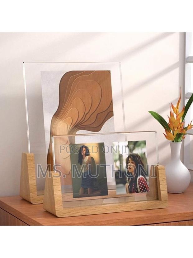 1 Pc Acrylic Photo Frame With Wooden Base - thumbnail 3