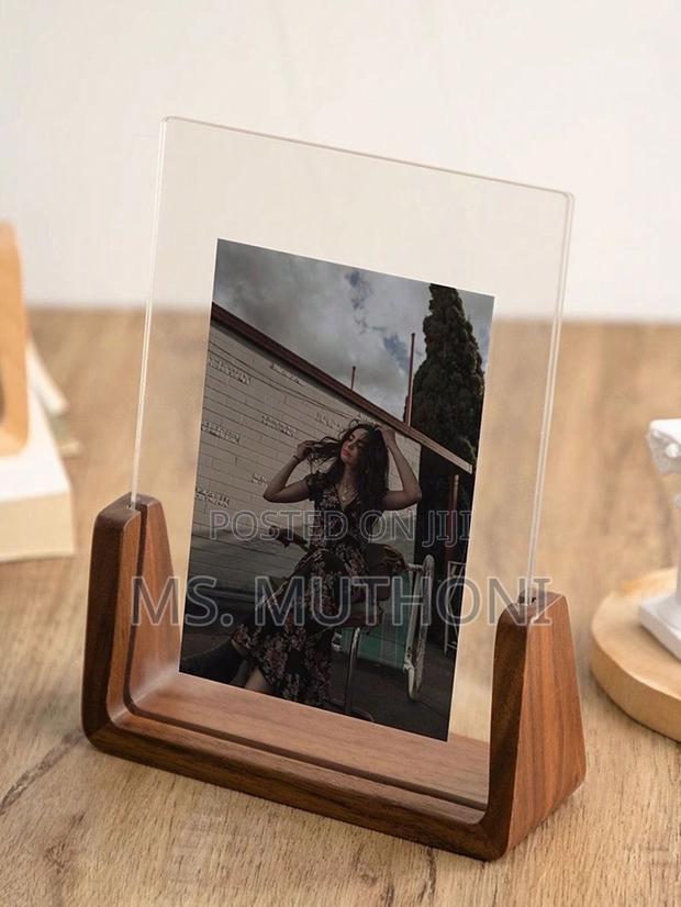 1 Pc Acrylic Photo Frame With Wooden Base - thumbnail 2