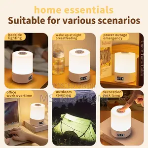 *Led Night Lamp With Digital Clock *
