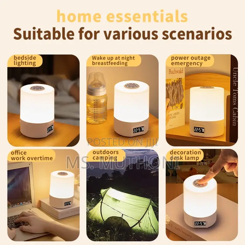 *Led Night Lamp With Digital Clock *