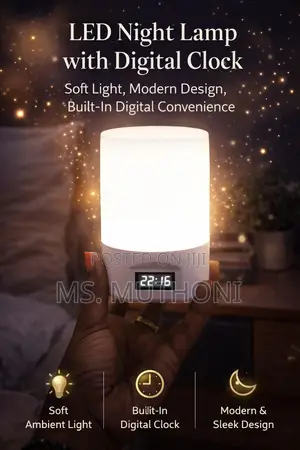 *Led Night Lamp With Digital Clock *