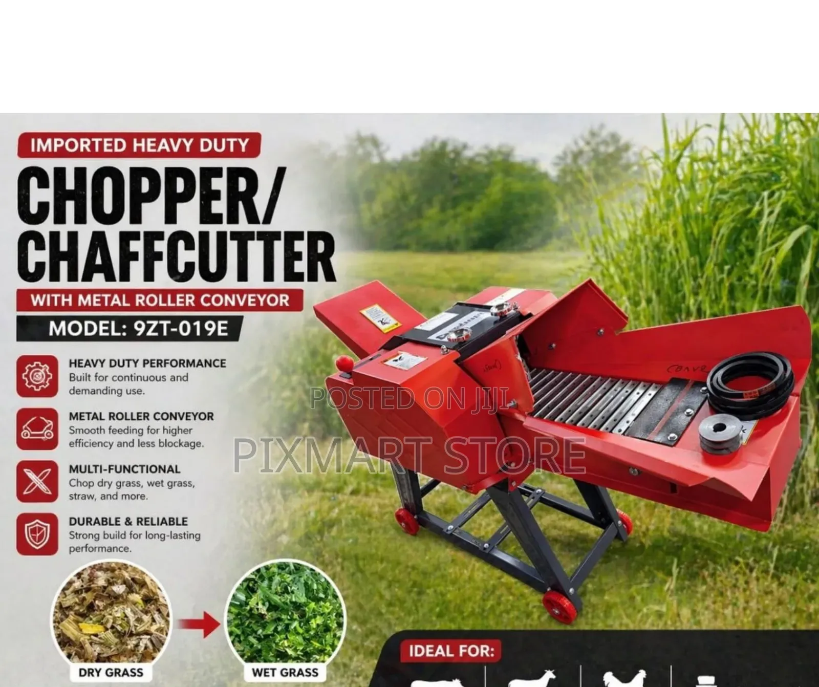 9zt-019e Chaff Cutter Heavy Duty With Roller Conveyor