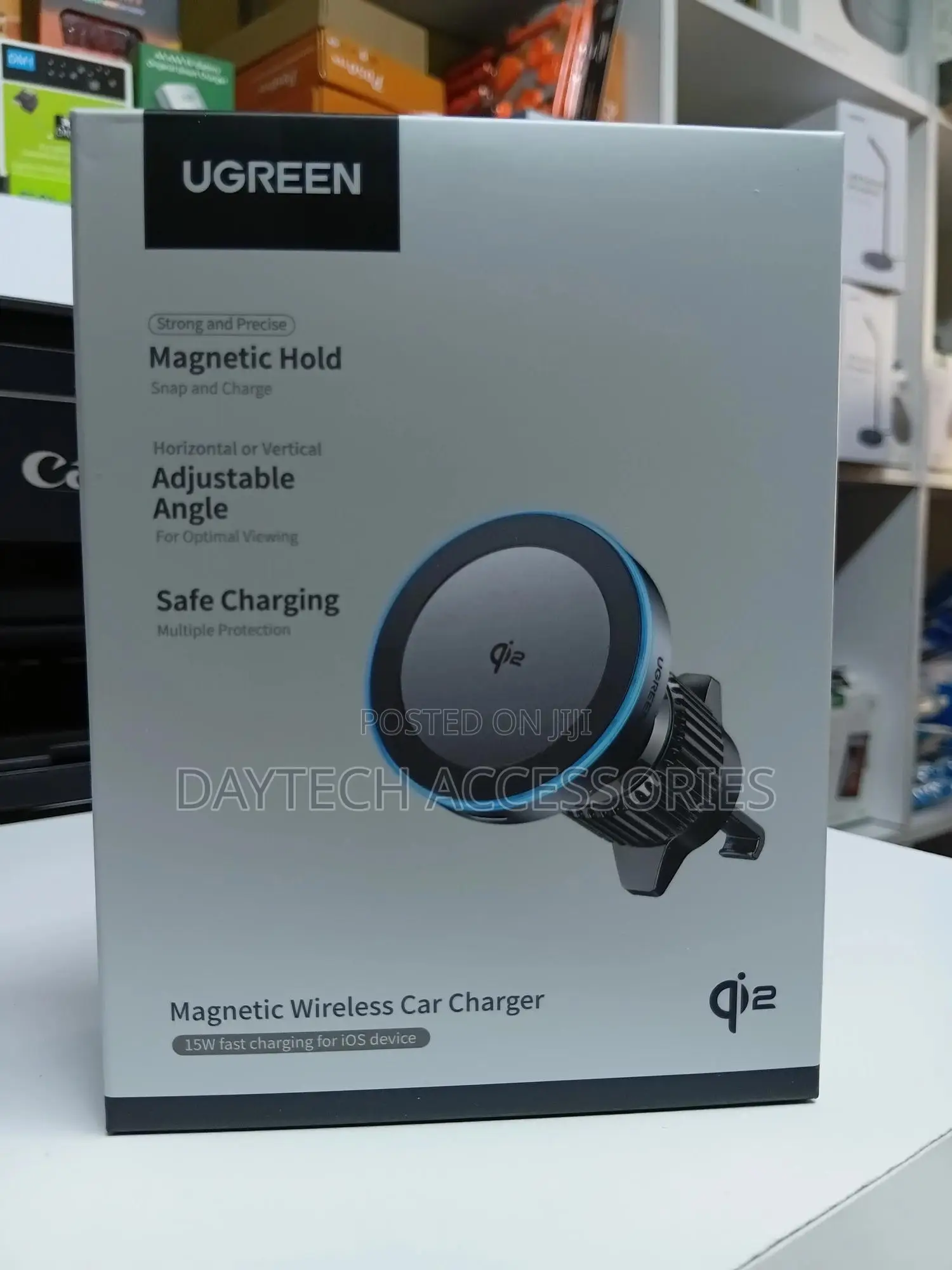 Ugreen Qi2 15w Magnetic Wireless Car Charger Phone Mount Holder.