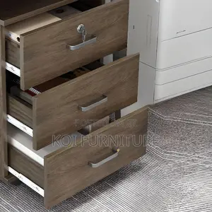Office Cabinet; Wooden Filing Cabinet With Three Drawers Lockable