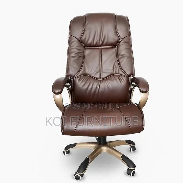 Office Chairs; Pu Brown Learher Executive Office Desk Chairs - thumbnail 3