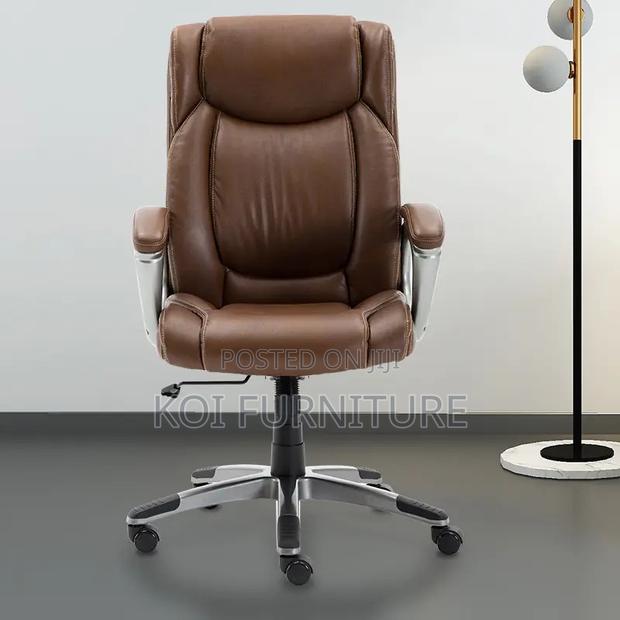 Office Chairs; Pu Brown Learher Executive Office Desk Chairs - thumbnail 7