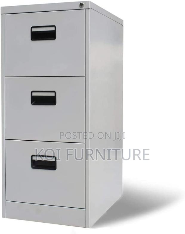 Office Cabinet; Steel Gray Executive Docs Ad File Storage Cabinet - thumbnail 2