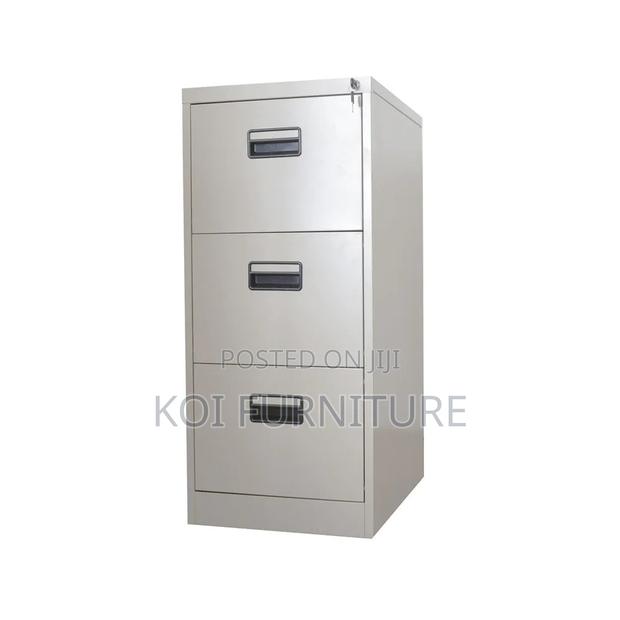 Office Cabinet; Steel Gray Executive Docs Ad File Storage Cabinet - thumbnail 3