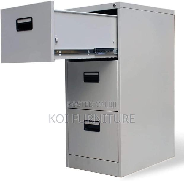 Office Cabinet; Steel Gray Executive Docs Ad File Storage Cabinet - thumbnail 6